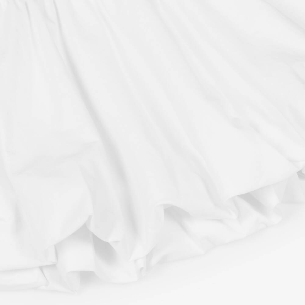 DKNY-Girls Shimmery Ivory & White Dress with Logo Charm | Childrensalon