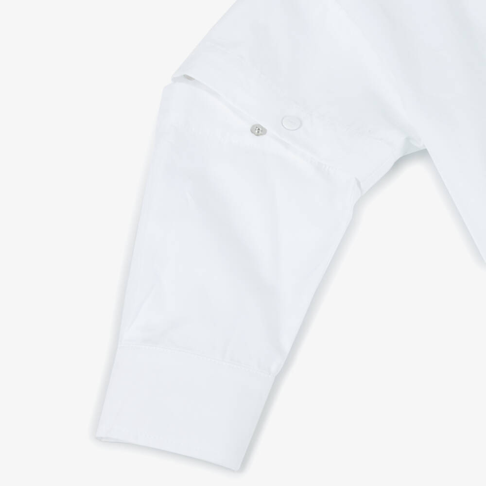 DKNY-قميص بأكمام قابلة للفصل قطن لون أبيض للبنات  | Childrensalon