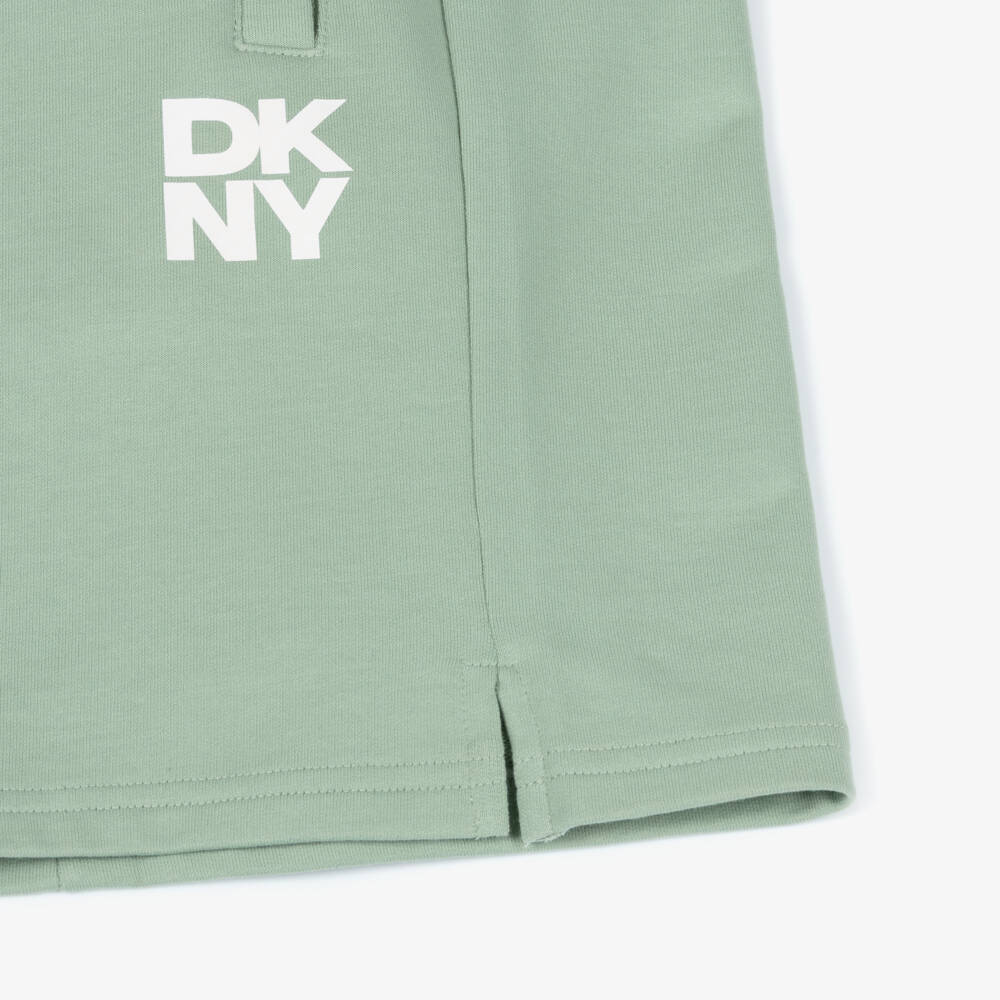 DKNY-Pastel Green Drawstring Jersey Shorts | Childrensalon