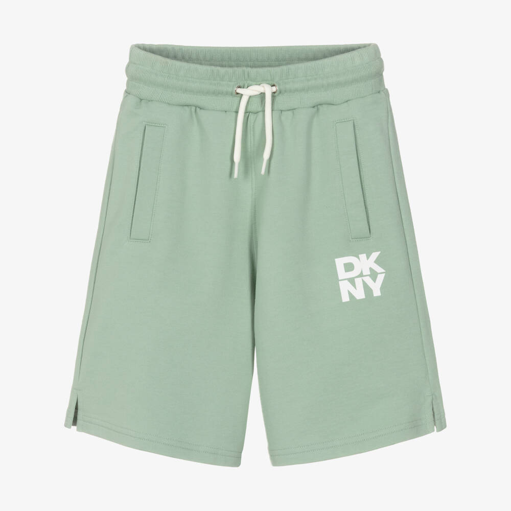 DKNY-Pastel Green Drawstring Jersey Shorts | Childrensalon