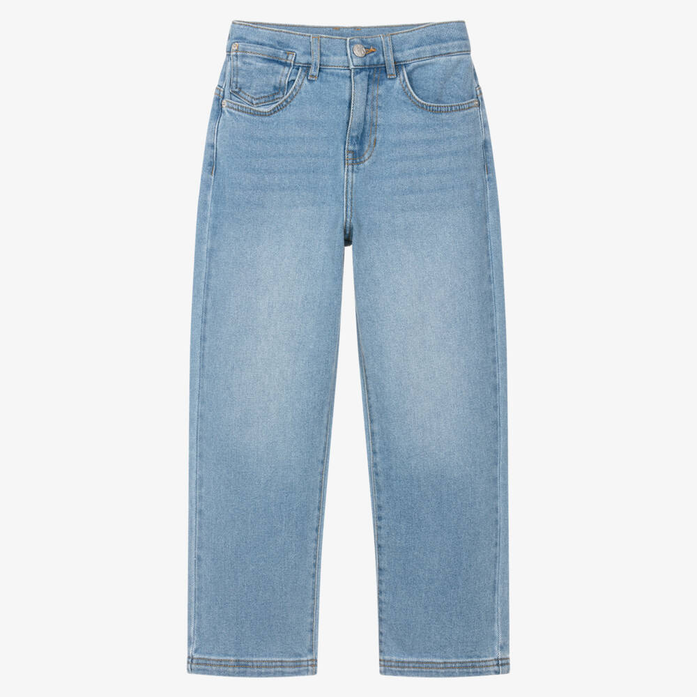 DKNY-Washed Blue Denim Relaxed-Fit Jeans | Childrensalon