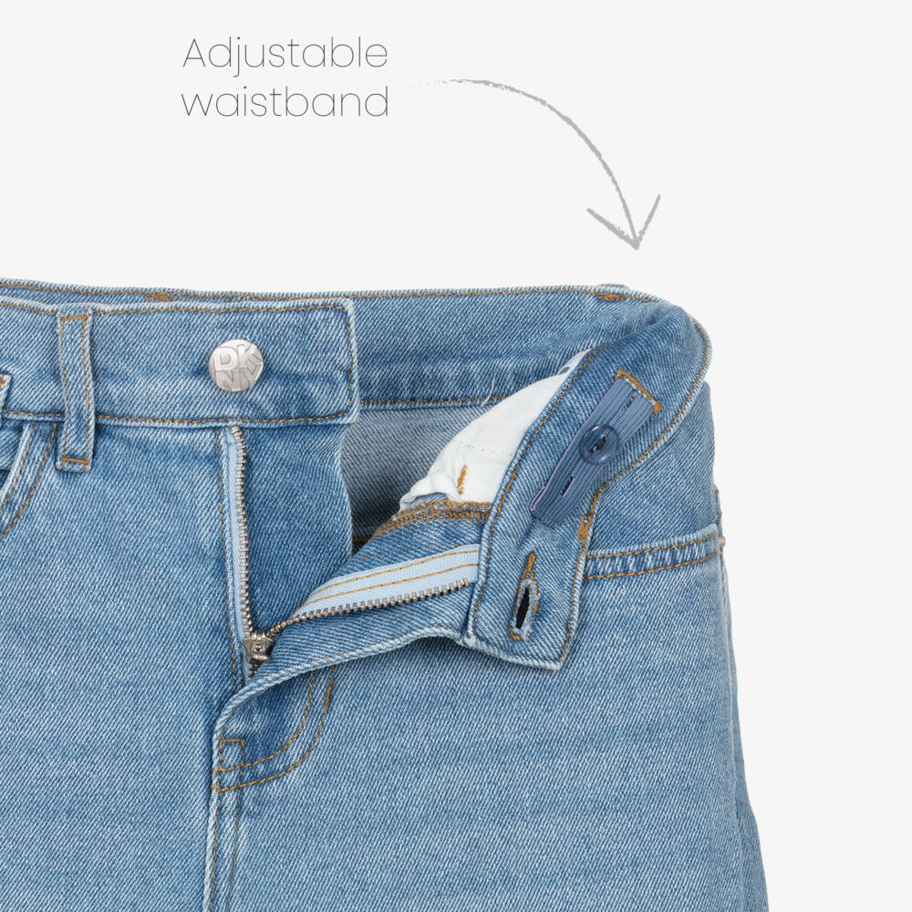 DKNY-جينز دنيم بقصة واسعة لون أزرق مغسول | Childrensalon