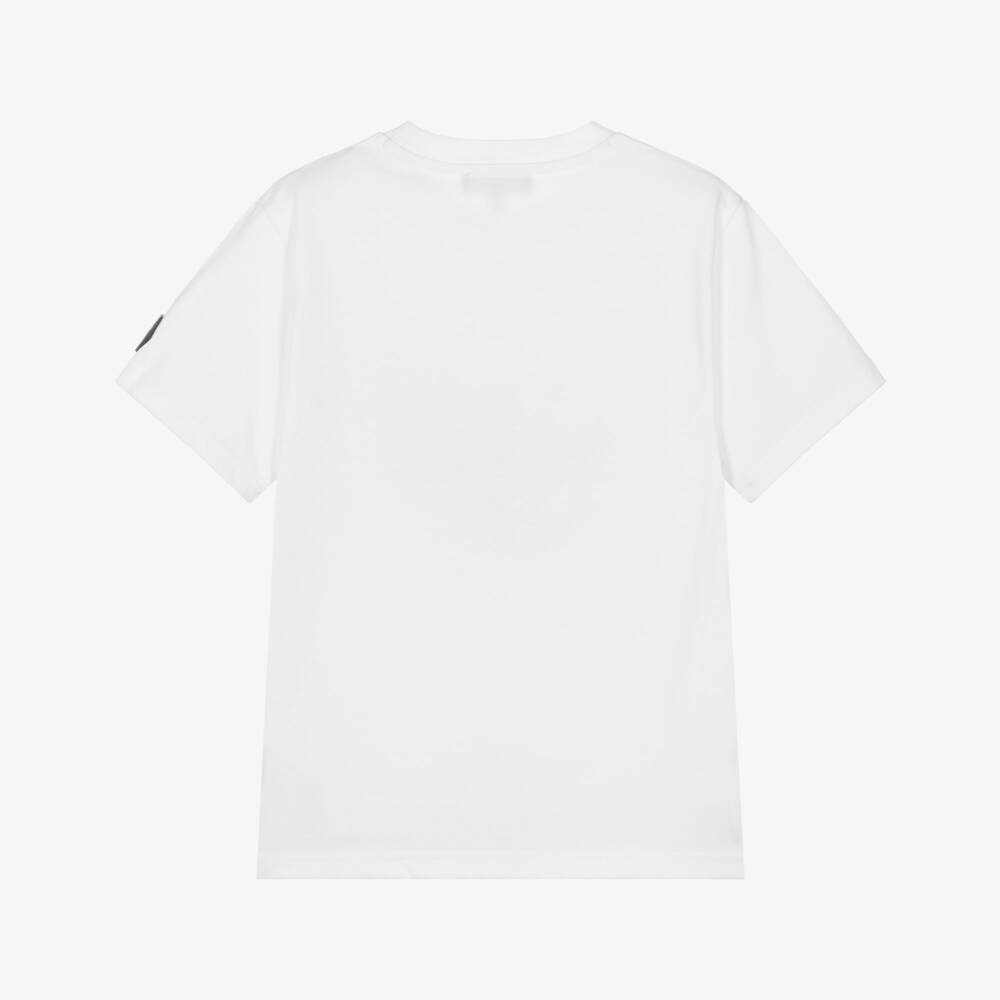 DKNY-White Cotton Jersey T-Shirt with Chest Pocket | Childrensalon