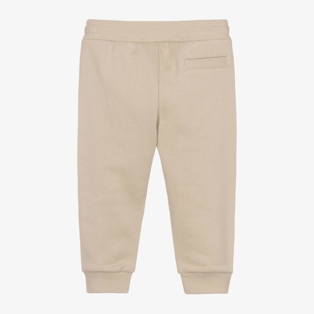 Dolce & Gabbana-Baby Boys Beige Cotton Jogger with Embroidered DG Logo | Childrensalon