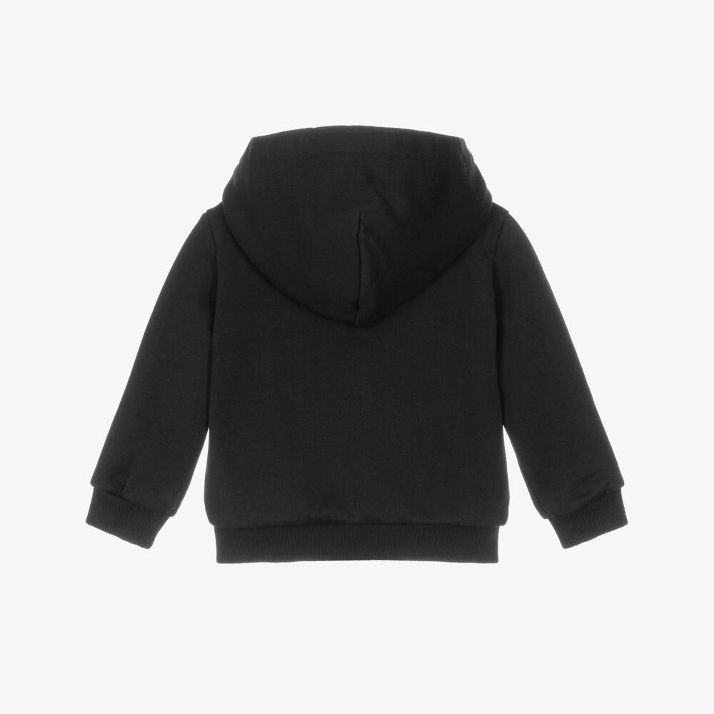 Dolce & Gabbana-Baby Boys Black Cotton DG Crest Logo Zip-Up Hoodie | Childrensalon