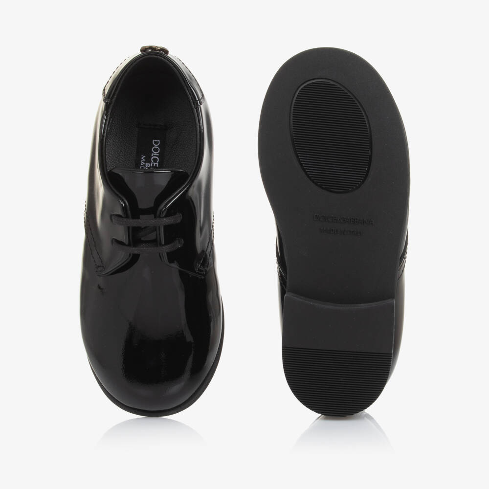 Dolce & Gabbana-Baby Boys Black Patent Leather Shoes | Childrensalon