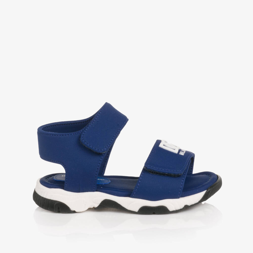 Dolce & Gabbana-Baby Boys Blue DG Logo Velcro Sandals | Childrensalon