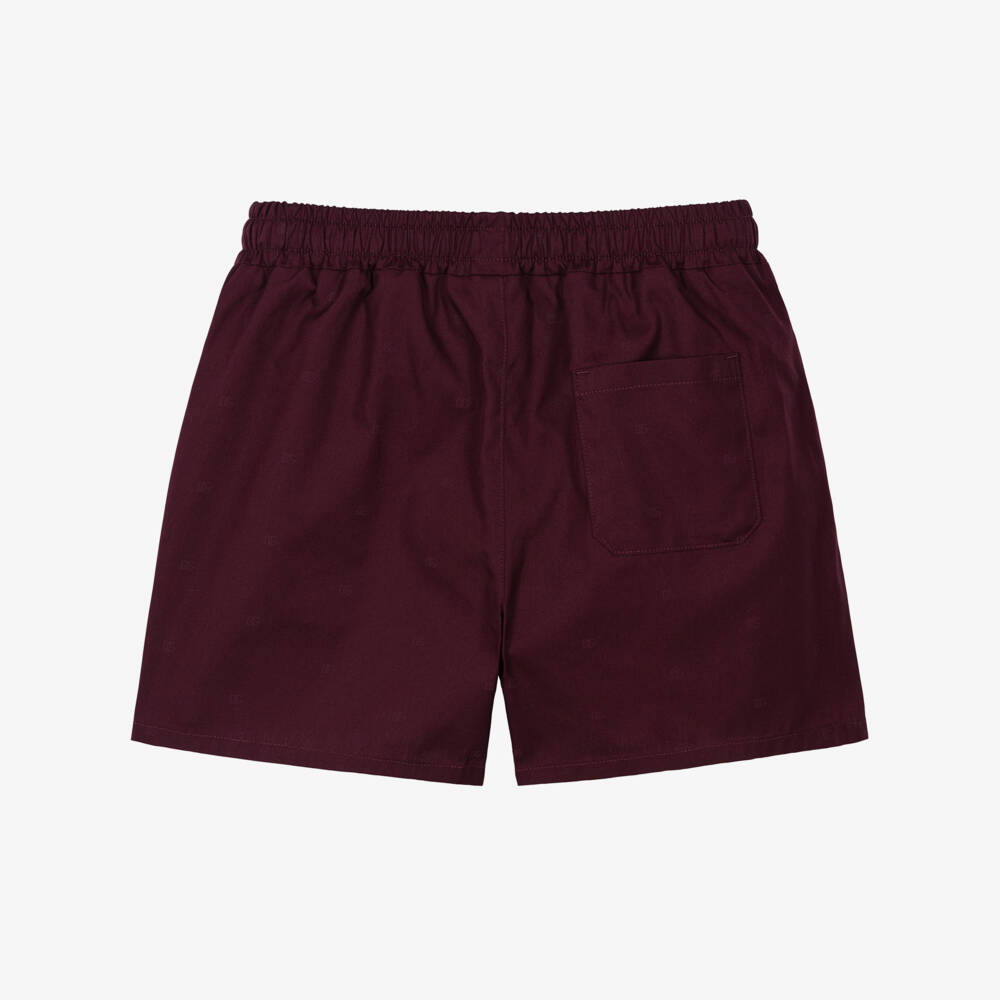Dolce & Gabbana-Шорты бордовые из хлопка с логотипами DG для малышей  | Childrensalon