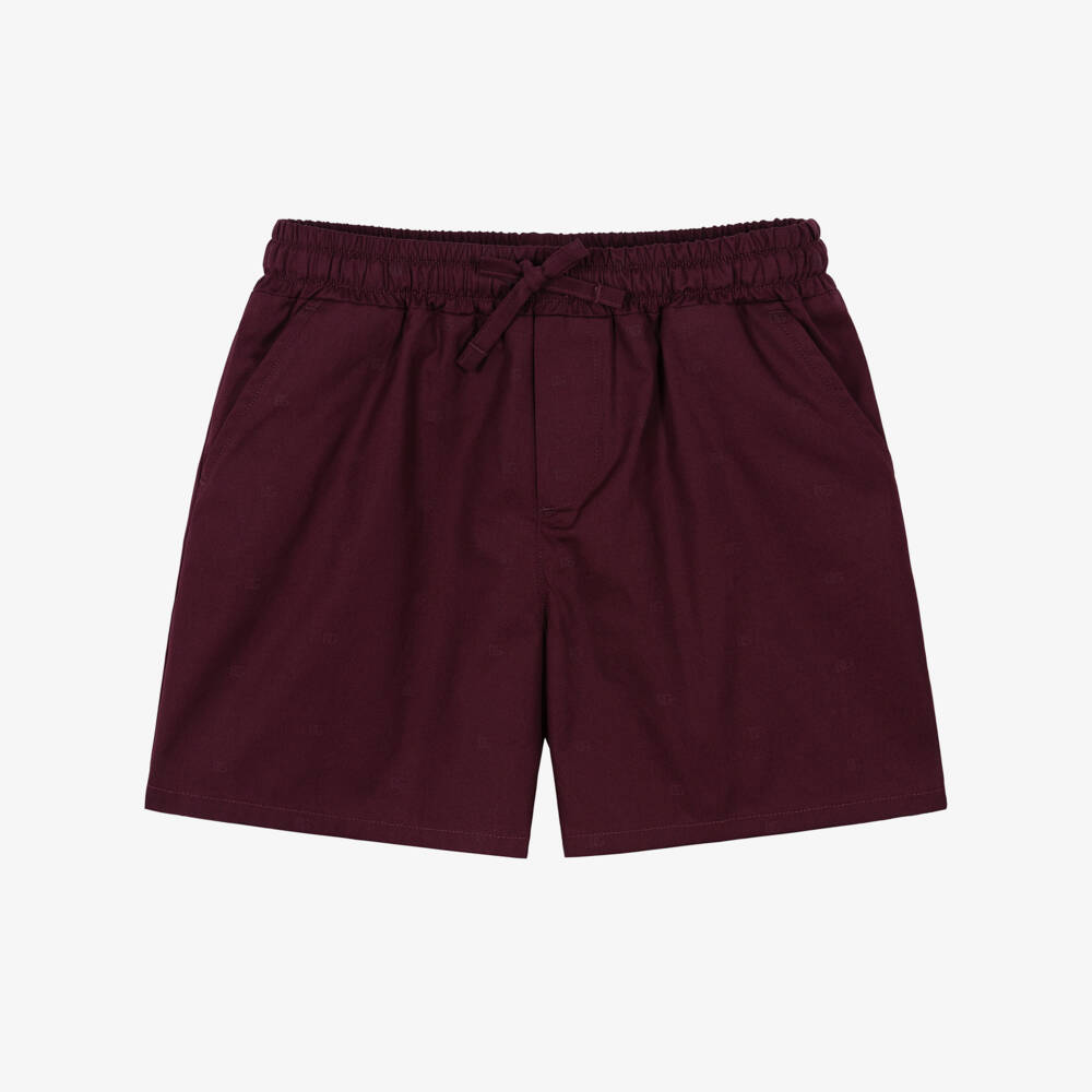 Dolce & Gabbana-Шорты бордовые из хлопка с логотипами DG для малышей  | Childrensalon