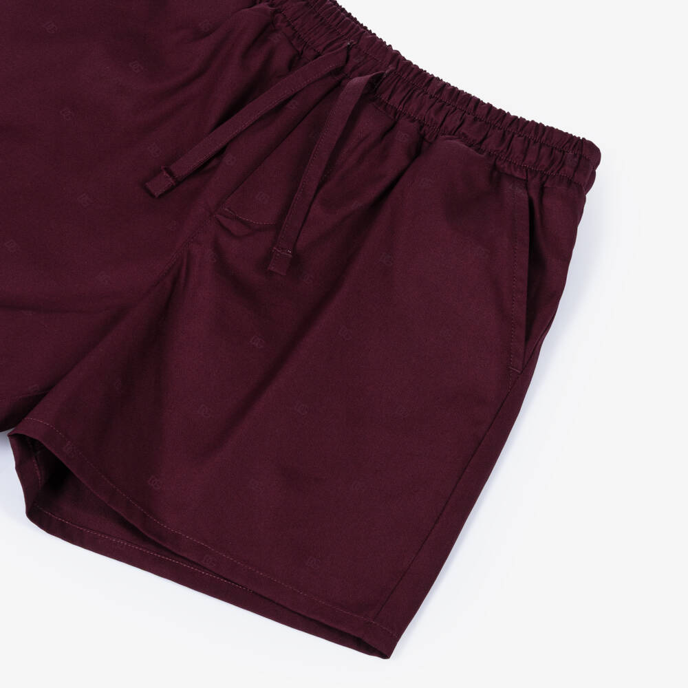 Dolce & Gabbana-Шорты бордовые из хлопка с логотипами DG для малышей  | Childrensalon