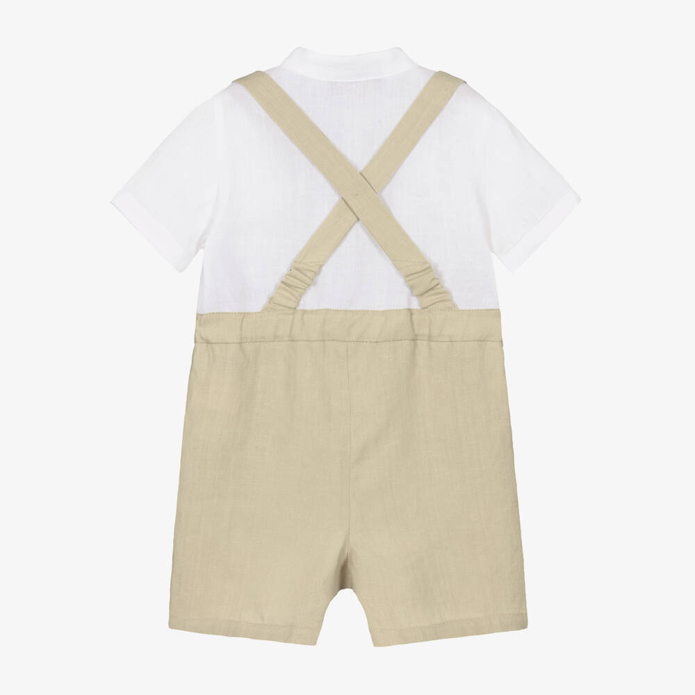 Dolce & Gabbana-Baby Boys Ivory & Beige Linen Shortie | Childrensalon