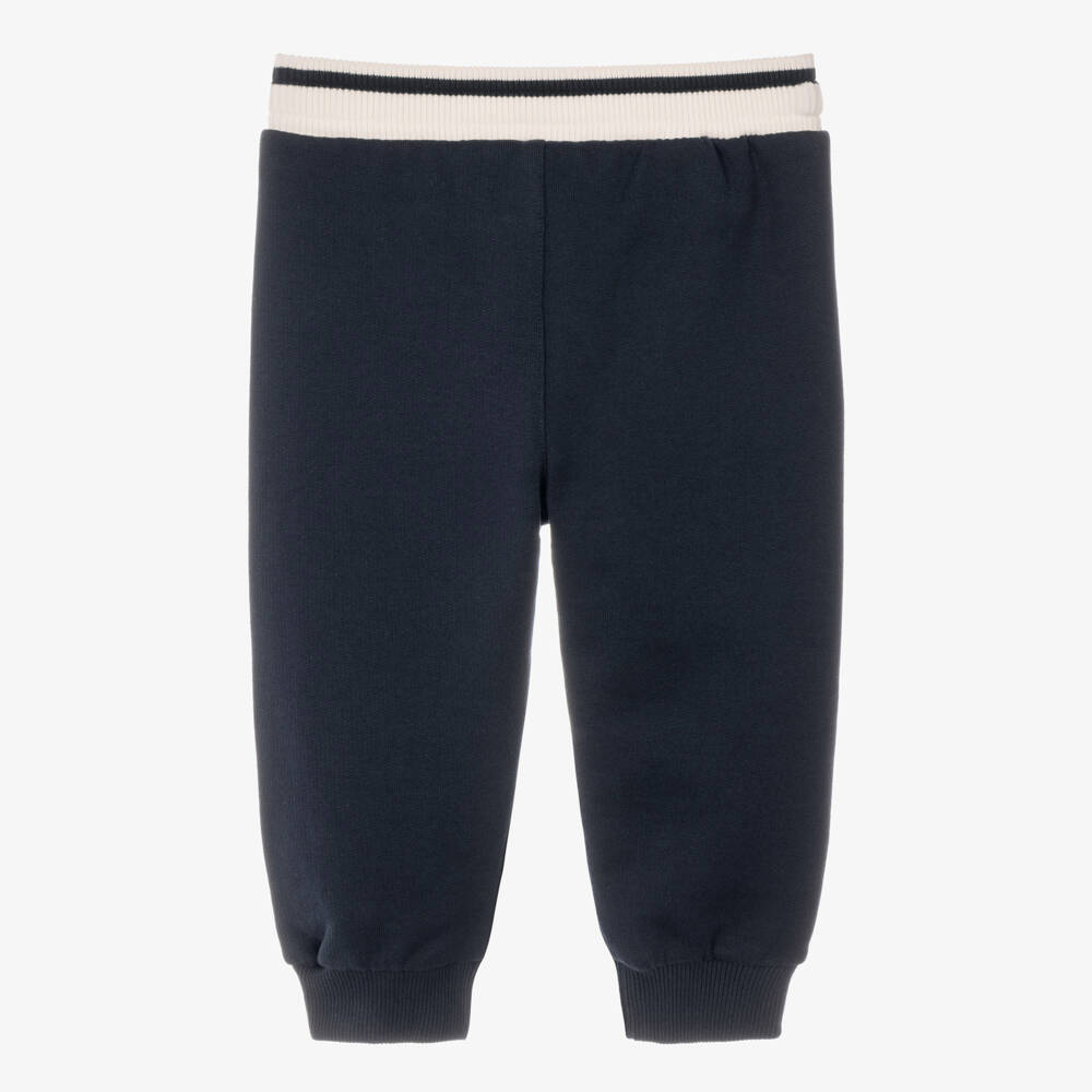 Dolce & Gabbana-Baby Boys Navy Blue Cotton Jersey Joggers with Marina Logo | Childrensalon