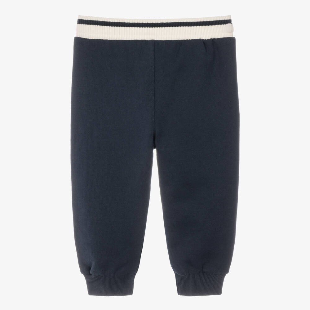 Dolce & Gabbana-Baby Boys Navy Blue Cotton Jersey Joggers with Marina Logo | Childrensalon