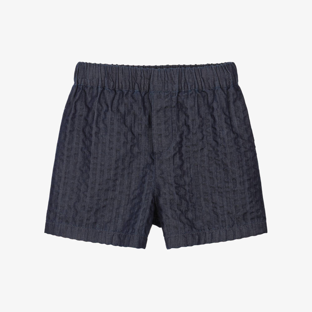 Dolce & Gabbana-Baby Boys Navy Blue Denim Seersucker Shorts | Childrensalon
