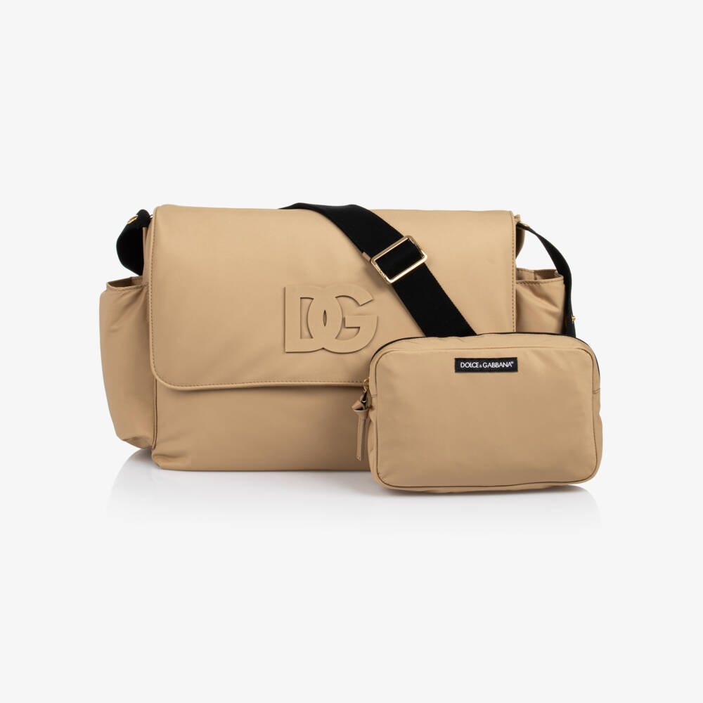 Dolce & Gabbana-Baby Changing Bag Set in Beige Nylon (37cm) | Childrensalon