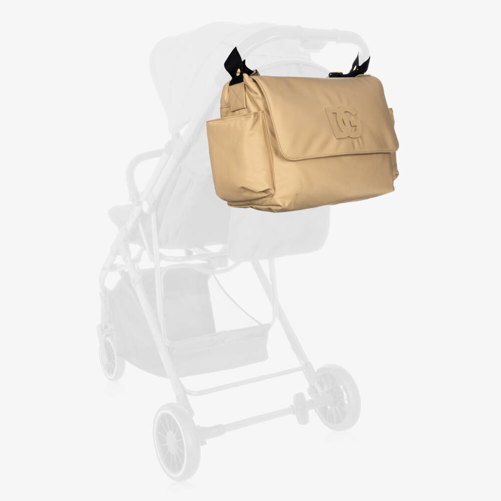Dolce & Gabbana-Baby Changing Bag Set in Beige Nylon (37cm) | Childrensalon