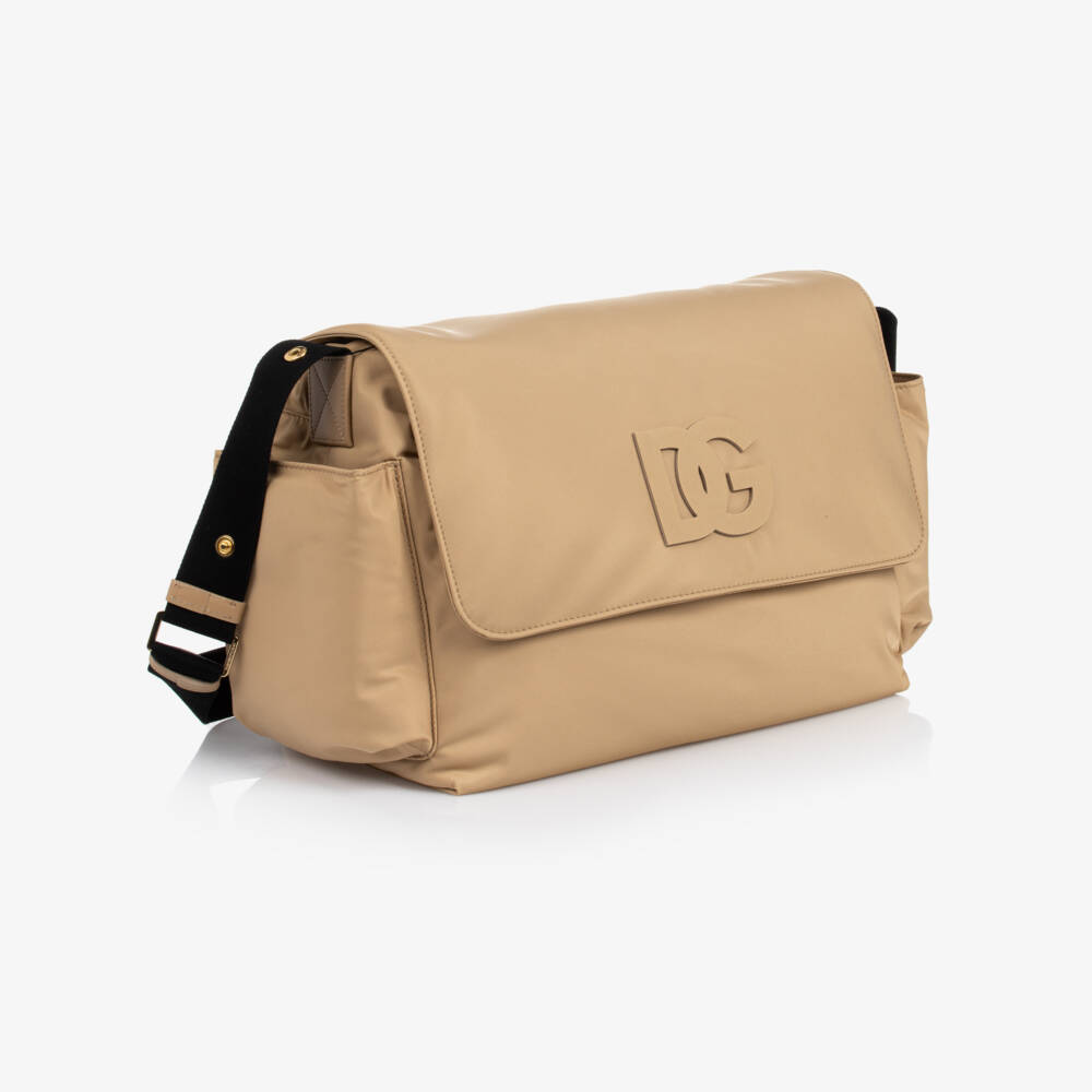 Dolce & Gabbana-Baby Changing Bag Set in Beige Nylon (37cm) | Childrensalon