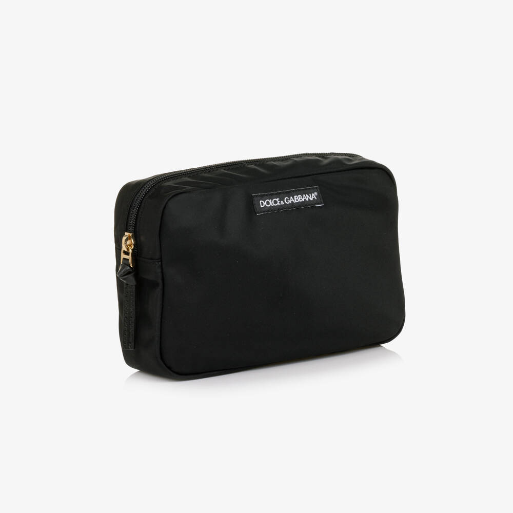Dolce & Gabbana-Baby Changing Bag Set in Black Nylon (37cm) | Childrensalon