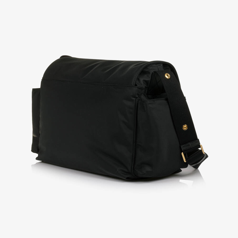 Dolce & Gabbana-Baby Changing Bag Set in Black Nylon (37cm) | Childrensalon
