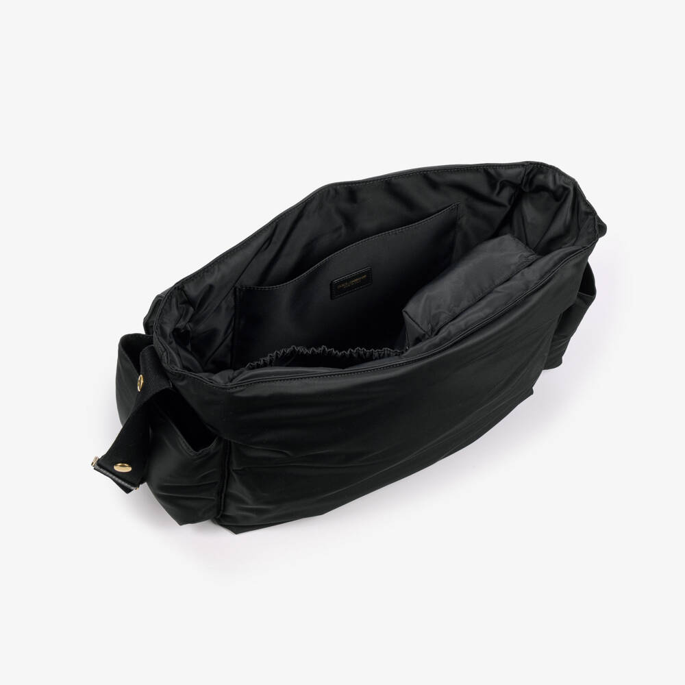 Dolce & Gabbana-Baby Changing Bag Set in Black Nylon (37cm) | Childrensalon