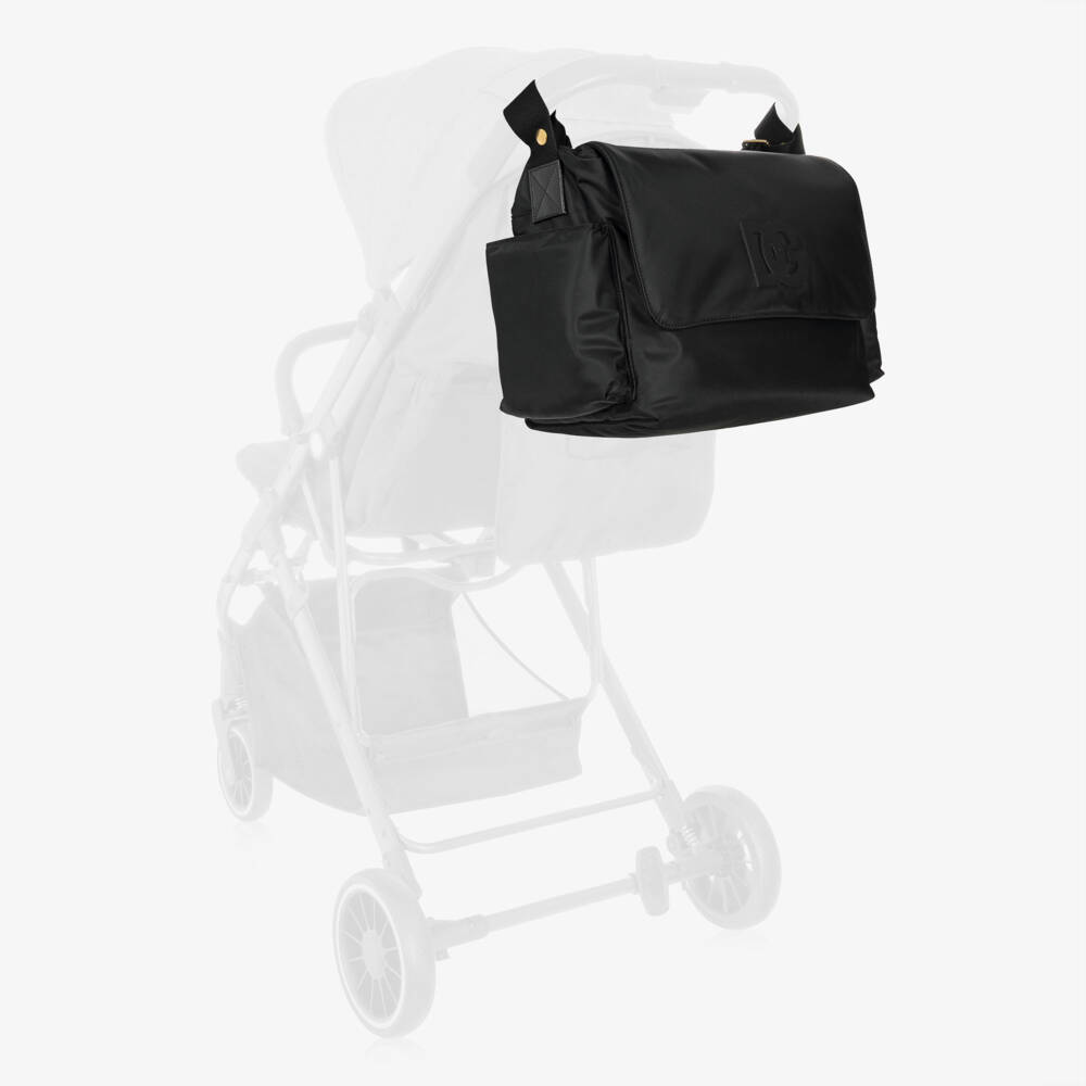 Dolce & Gabbana-Baby Changing Bag Set in Black Nylon (37cm) | Childrensalon