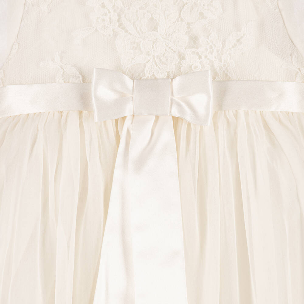 Dolce & Gabbana-Baby Girls Ivory Silk & Lace Gown | Childrensalon
