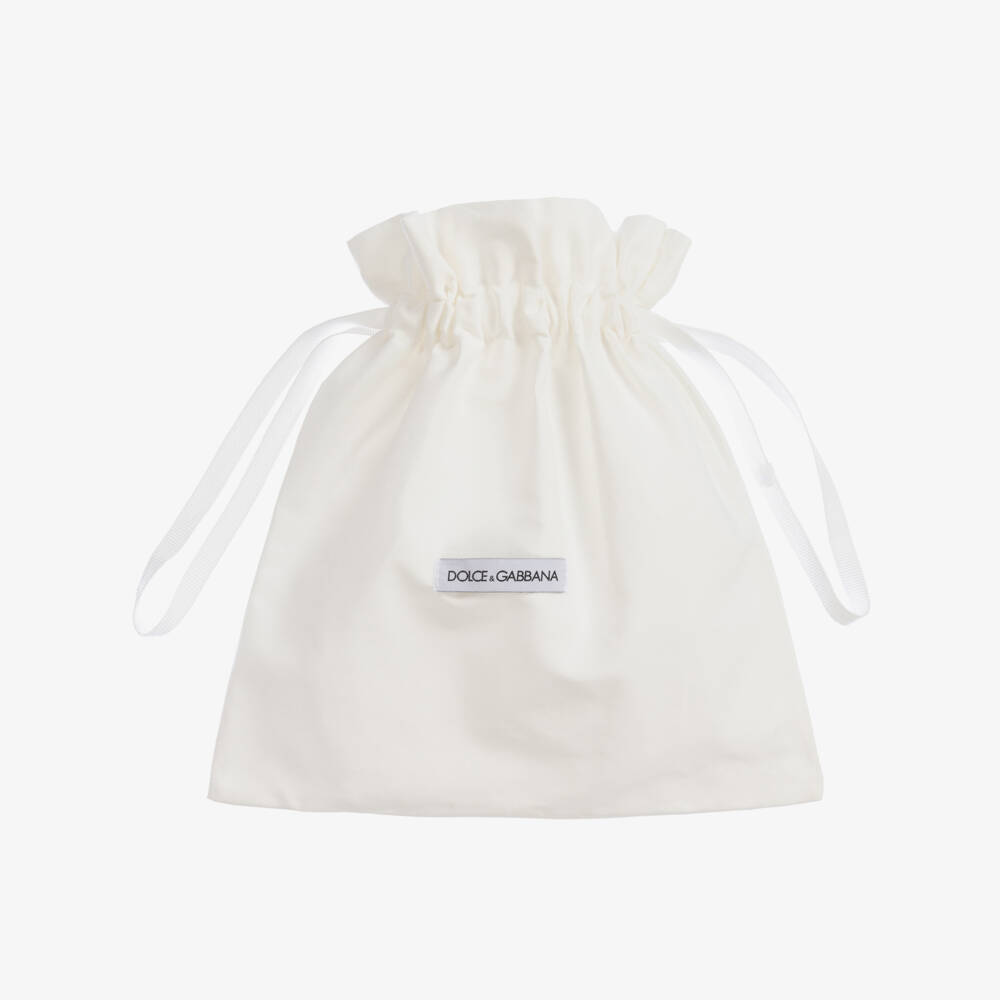 Dolce & Gabbana-Розовые кожаные пинетки DG | Childrensalon