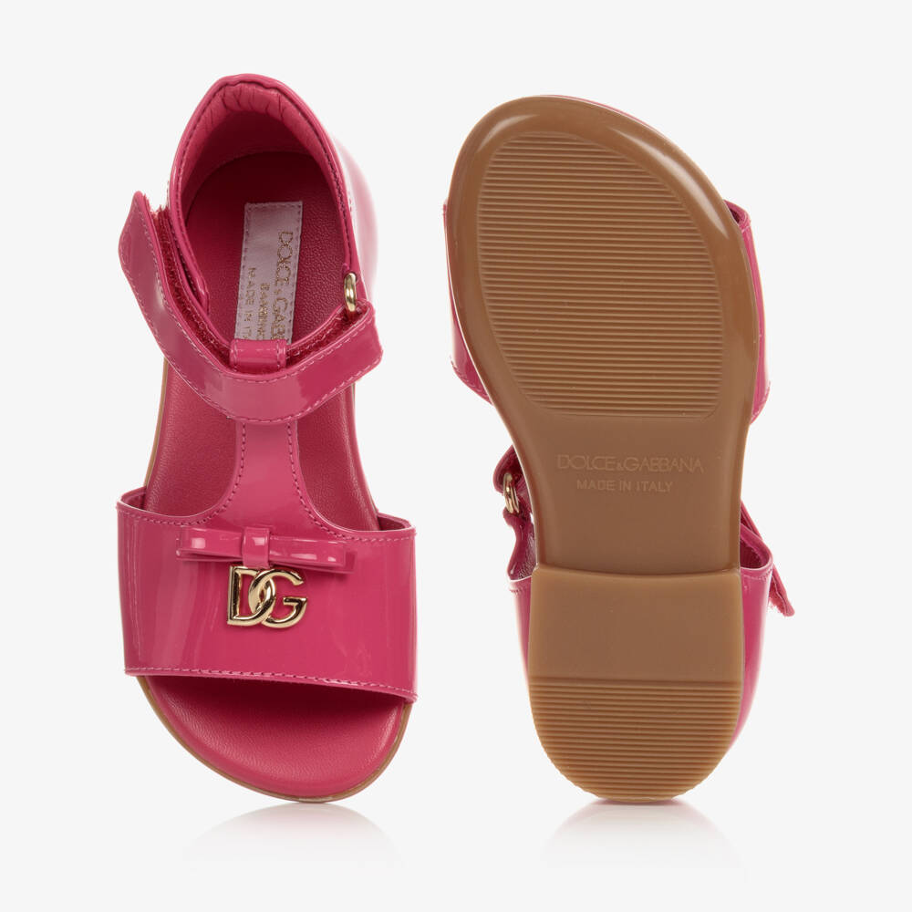 Dolce & Gabbana-Baby Girls Pink Patent Leather Sandals | Childrensalon