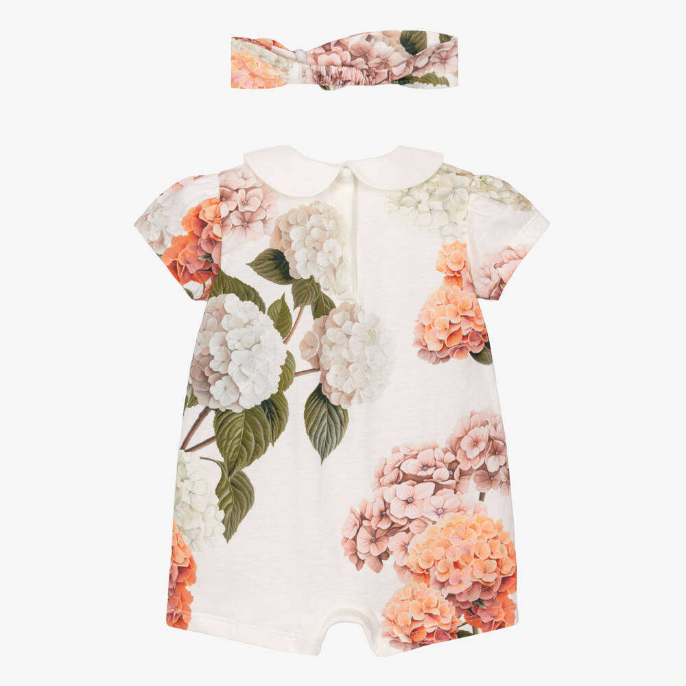 Dolce & Gabbana-Baby Girls Shortie Gift Set with Pink Hydrangea Print | Childrensalon