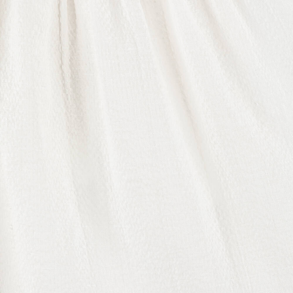 Dolce & Gabbana-Baby Girls White Linen Seersucker Dress | Childrensalon