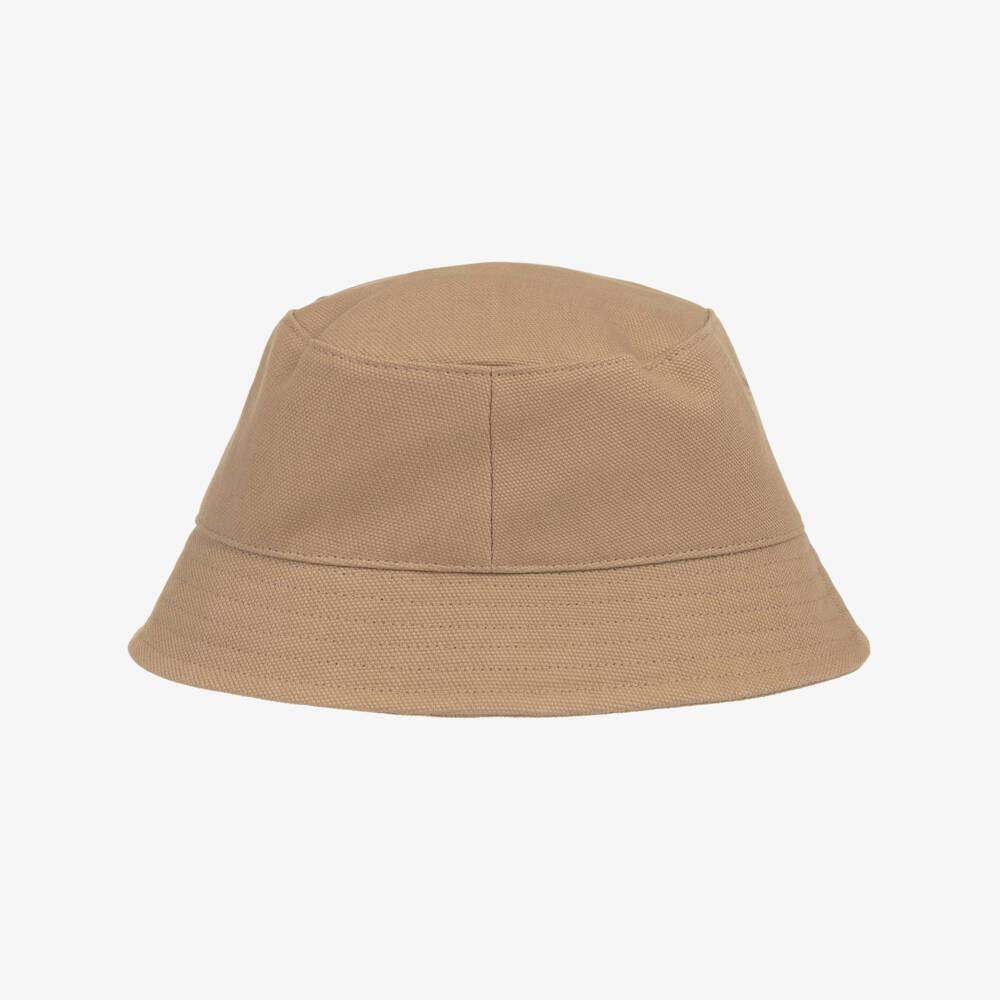 Dolce & Gabbana-Beige Cotton Canvas Bucket Hat | Childrensalon