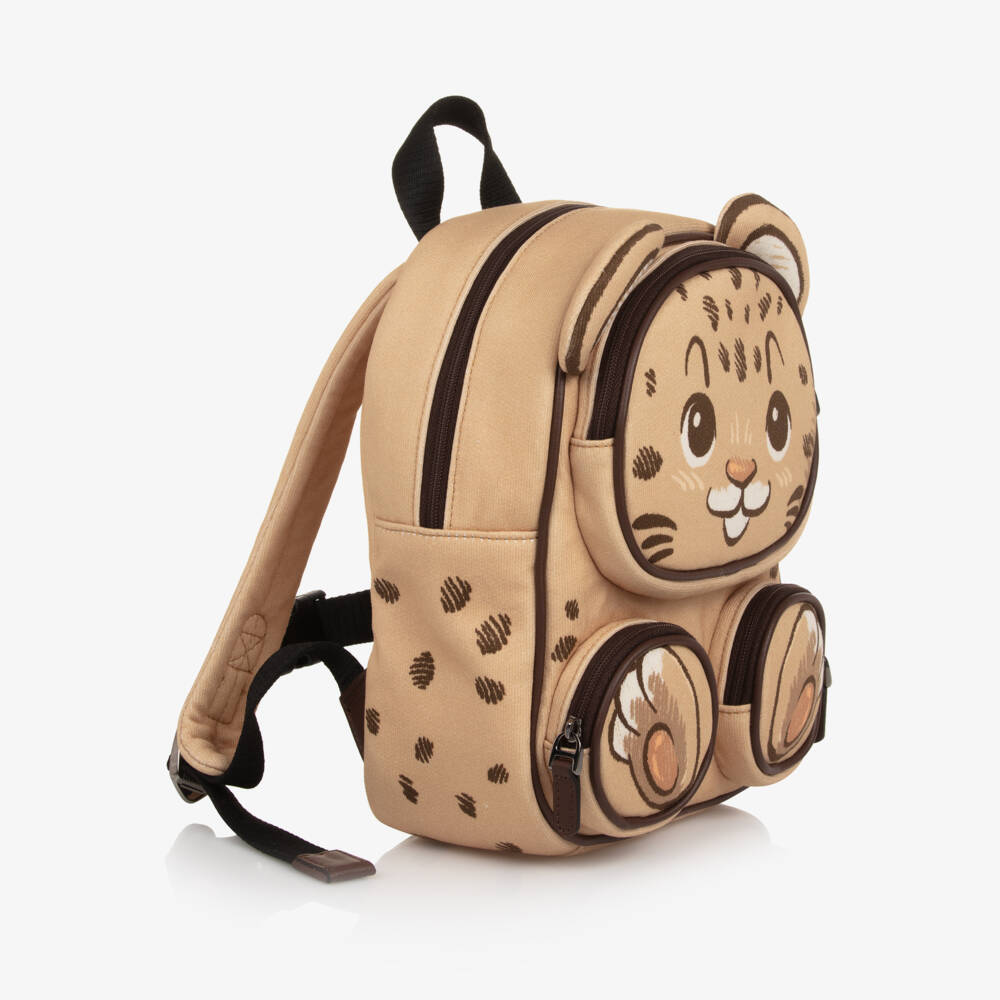 Dolce & Gabbana-Beige Leopard Cub Backpack (23cm) | Childrensalon