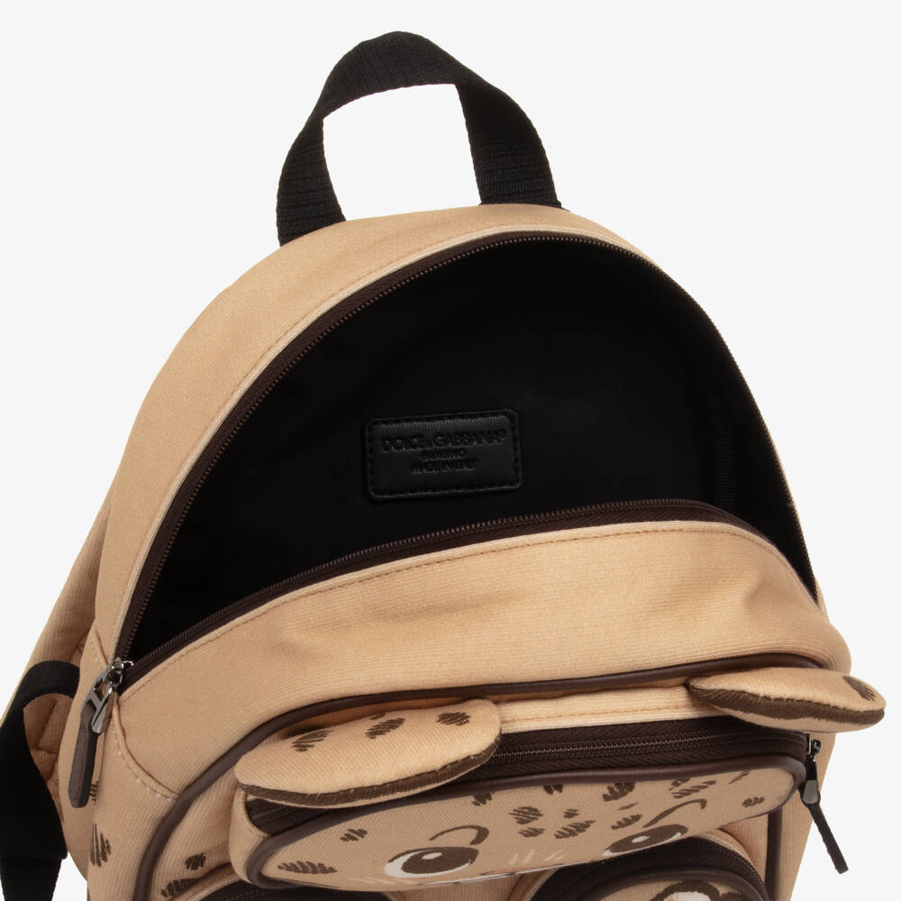 Dolce & Gabbana-Beige Leopard Cub Backpack (23cm) | Childrensalon