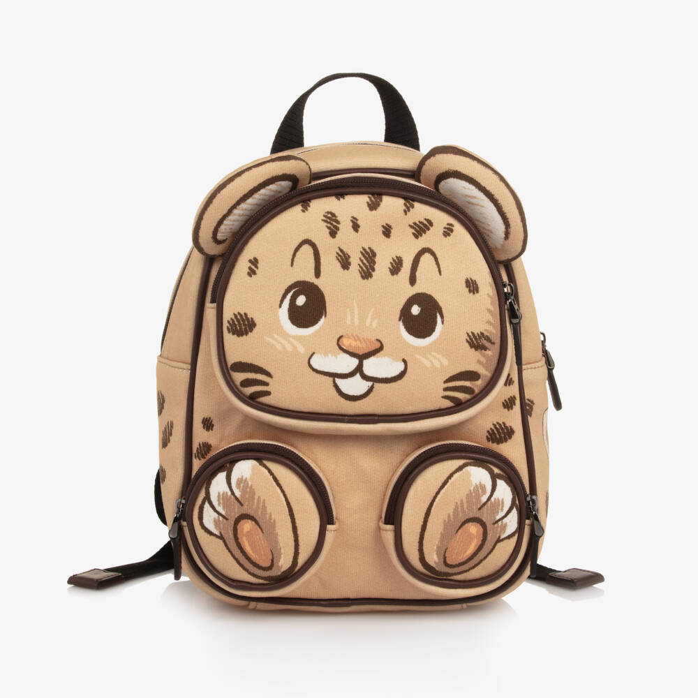 Dolce & Gabbana-Beige Leopard Cub Backpack (23cm) | Childrensalon
