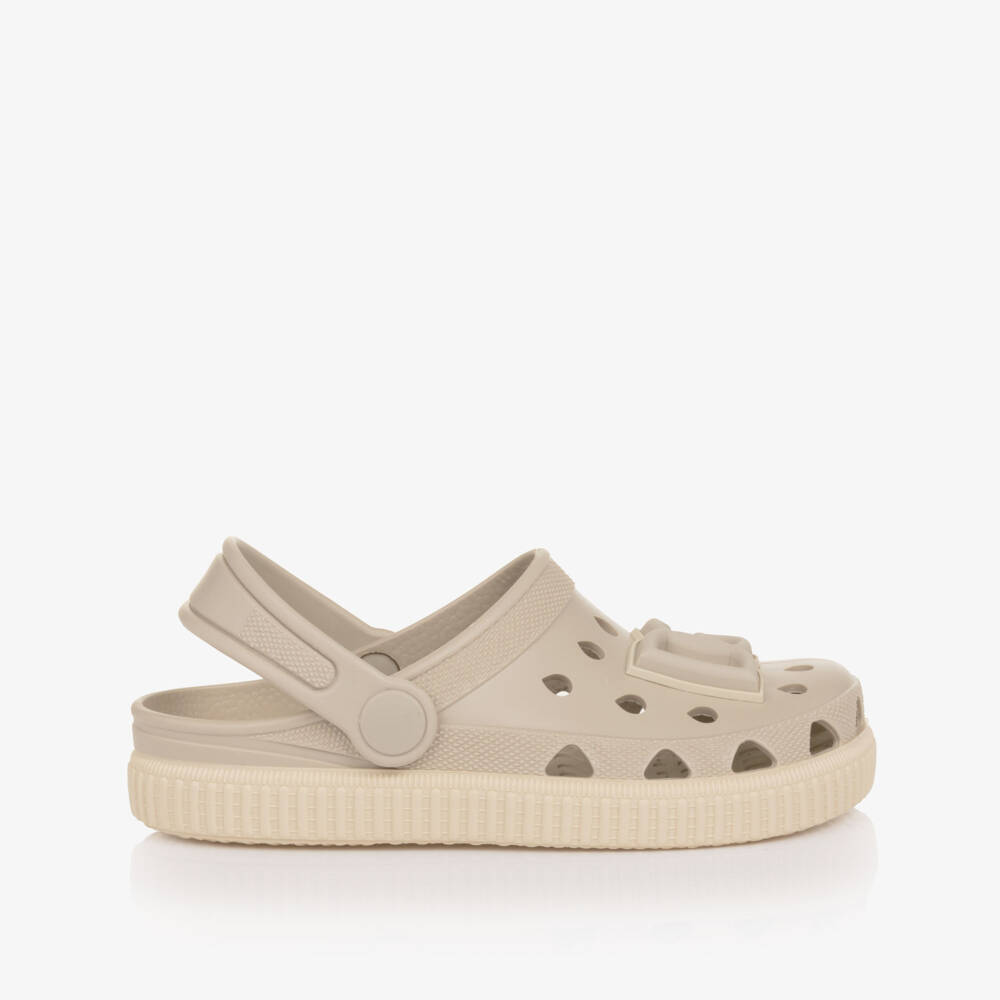 Dolce & Gabbana-Beige Clog Sandals with DG Logo | Childrensalon
