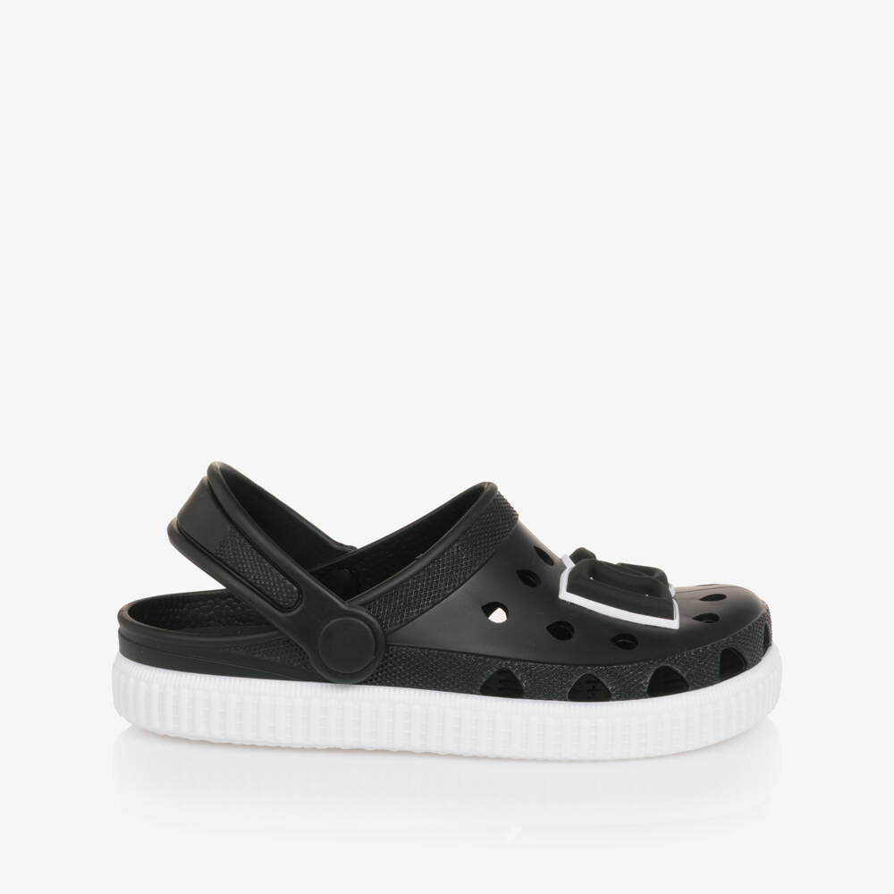 Dolce & Gabbana-Black Clog Sandals with DG Logo | Childrensalon