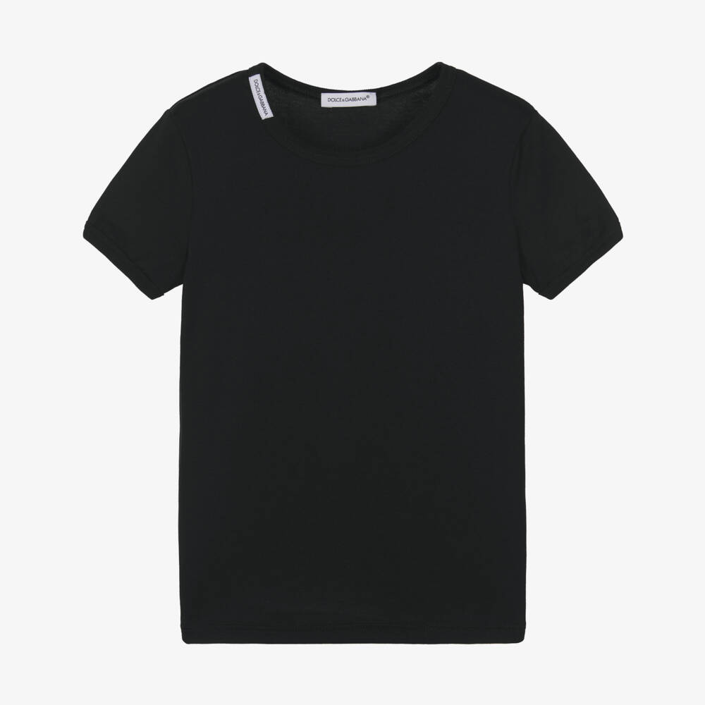 Dolce & Gabbana-Футболки черные хлопковые (2шт.) | Childrensalon