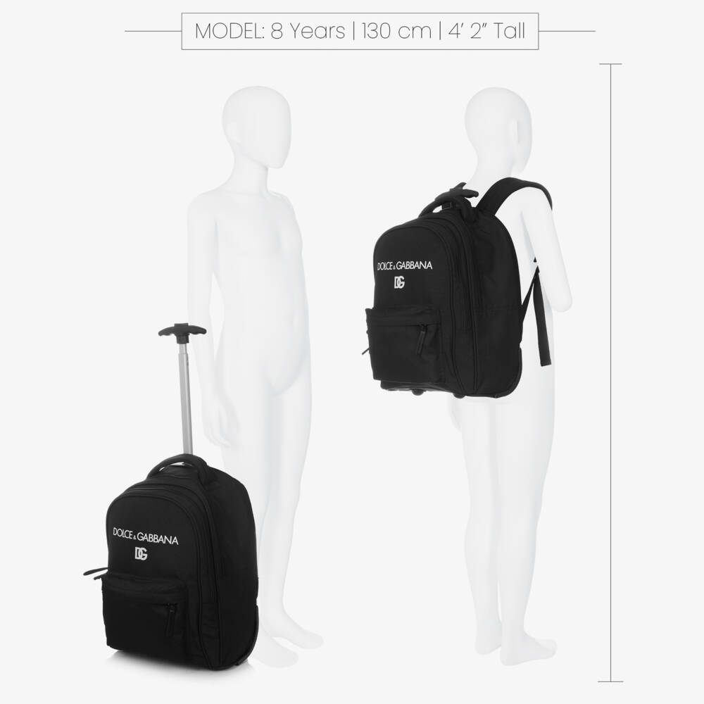 Dolce & Gabbana-Black DG Trolley Backpack (41cm) | Childrensalon
