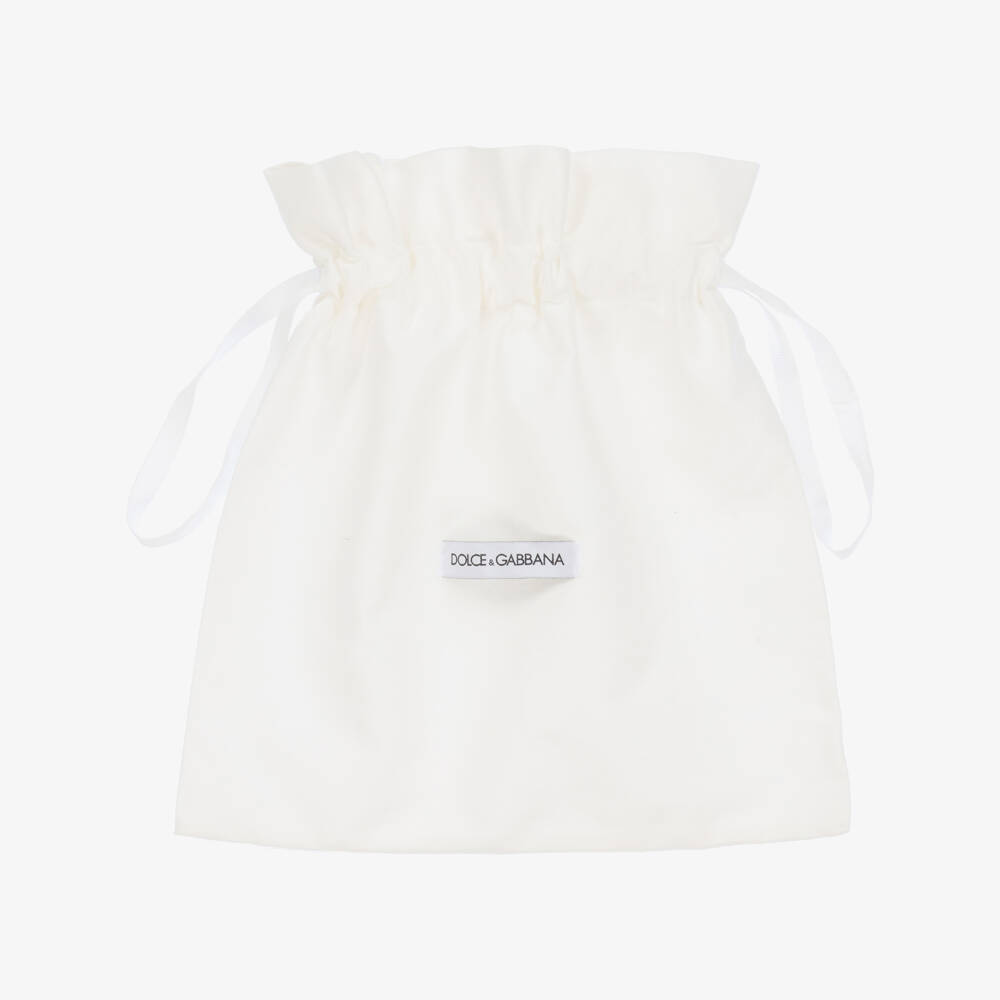 Dolce & Gabbana-Black Leather DG Velcro Sandals | Childrensalon