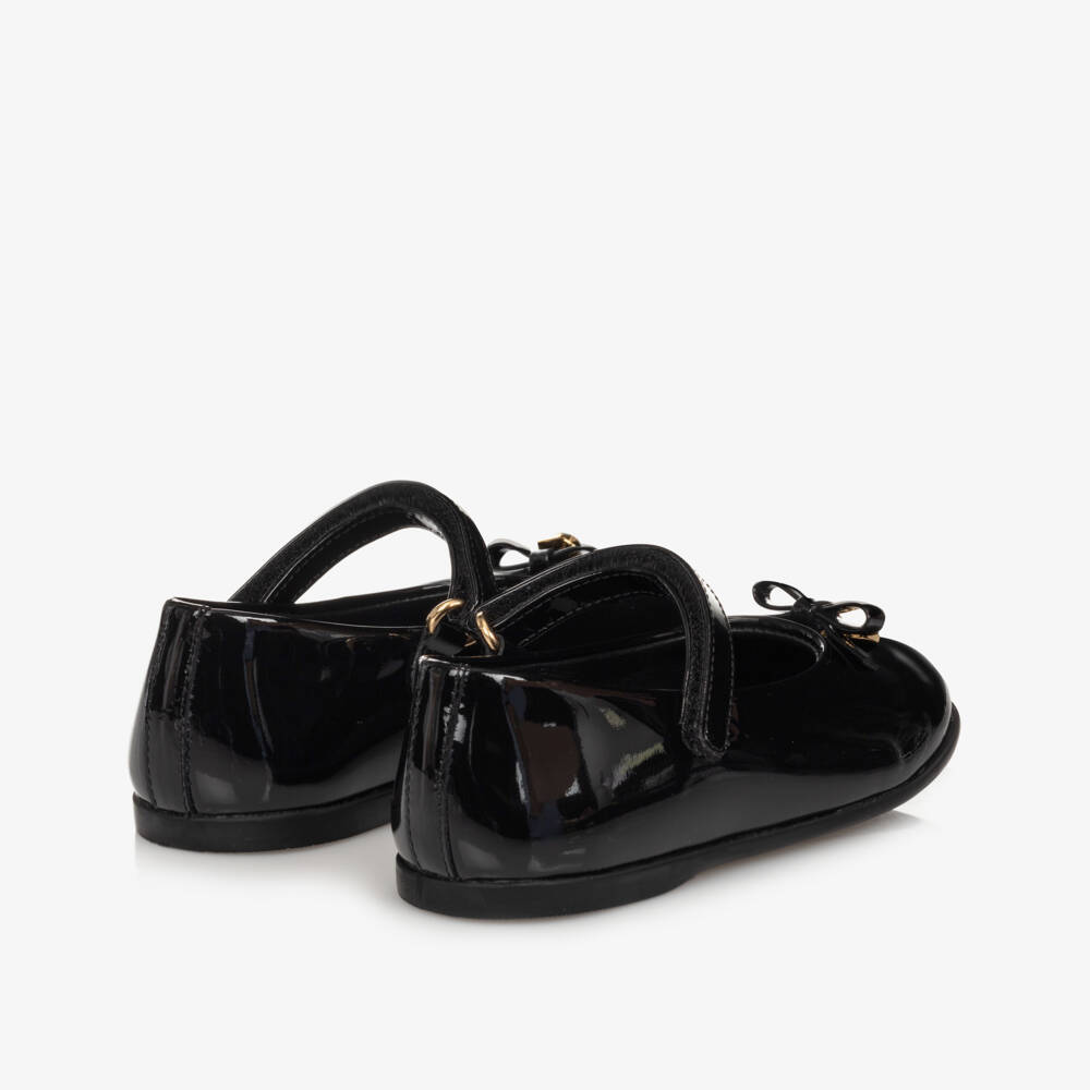Dolce & Gabbana-حذاء بمب جلد لامع لون أسود للبنات | Childrensalon