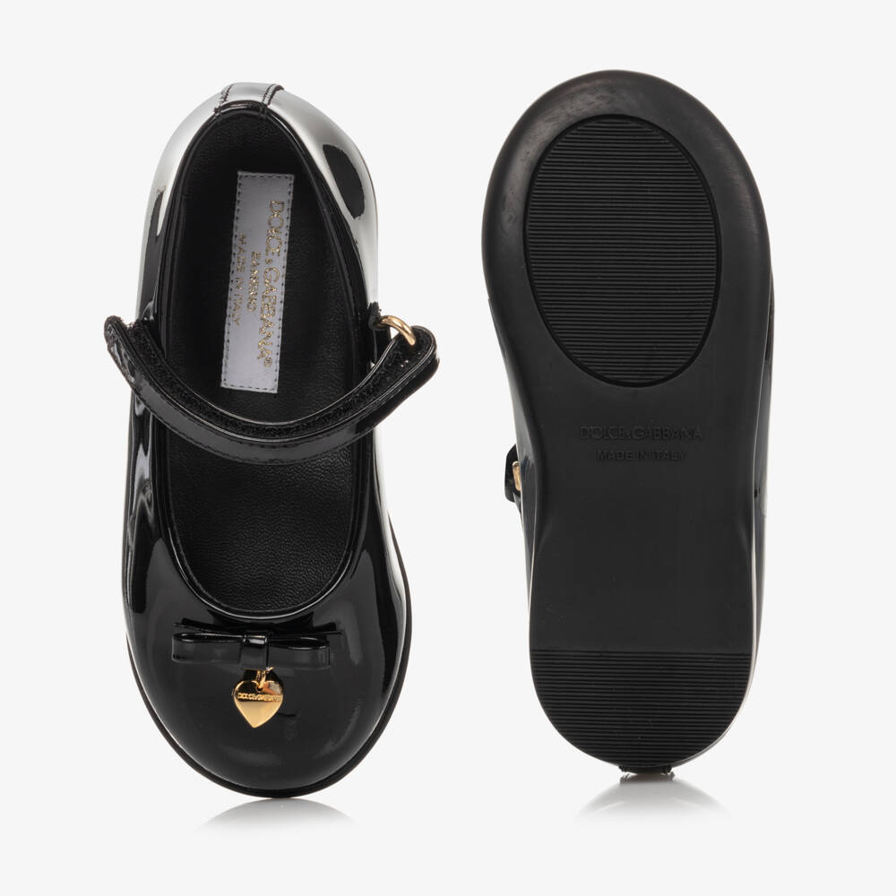 Dolce & Gabbana-حذاء بمب جلد لامع لون أسود للبنات | Childrensalon