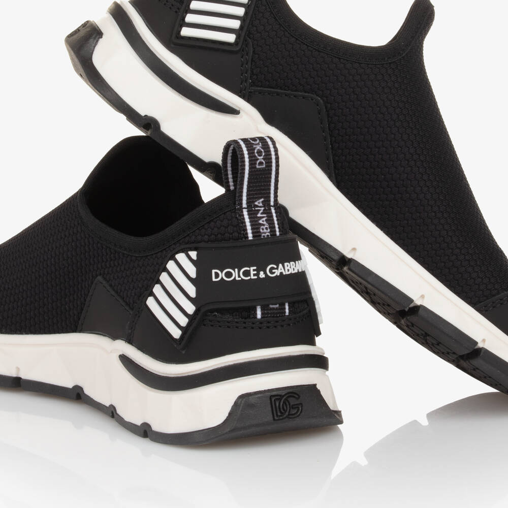 Dolce & Gabbana-Black Slip-On DG Trainers | Childrensalon