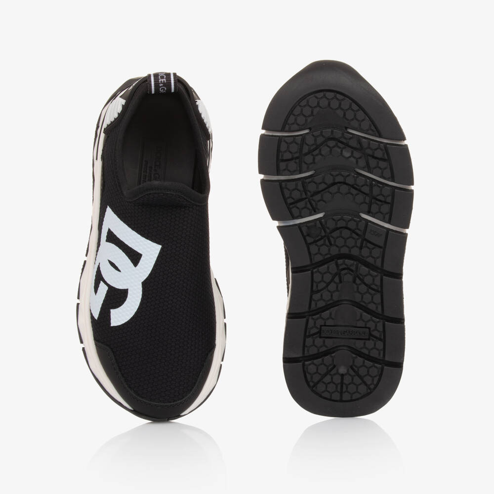 Dolce & Gabbana-Black Slip-On DG Trainers | Childrensalon