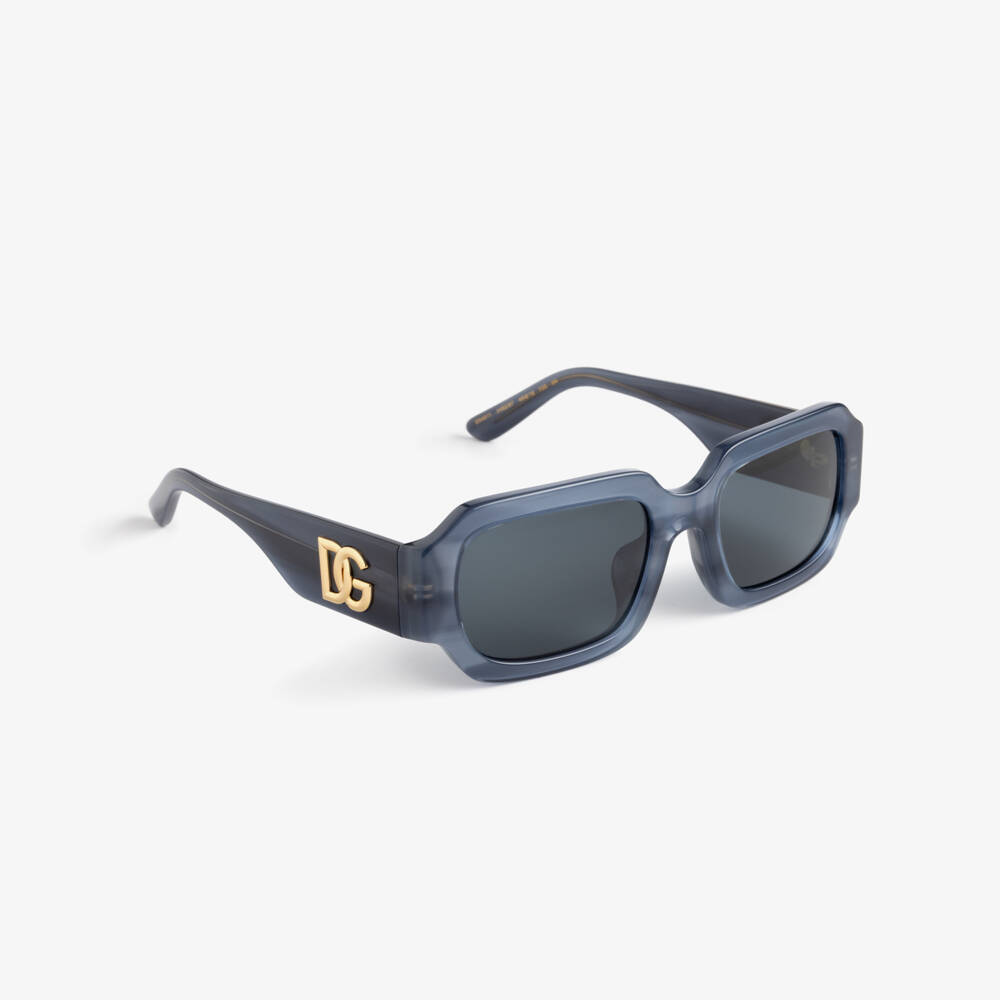 Dolce & Gabbana-نظارات شمسية بإطار مربع وشعار DG لون أسود | Childrensalon