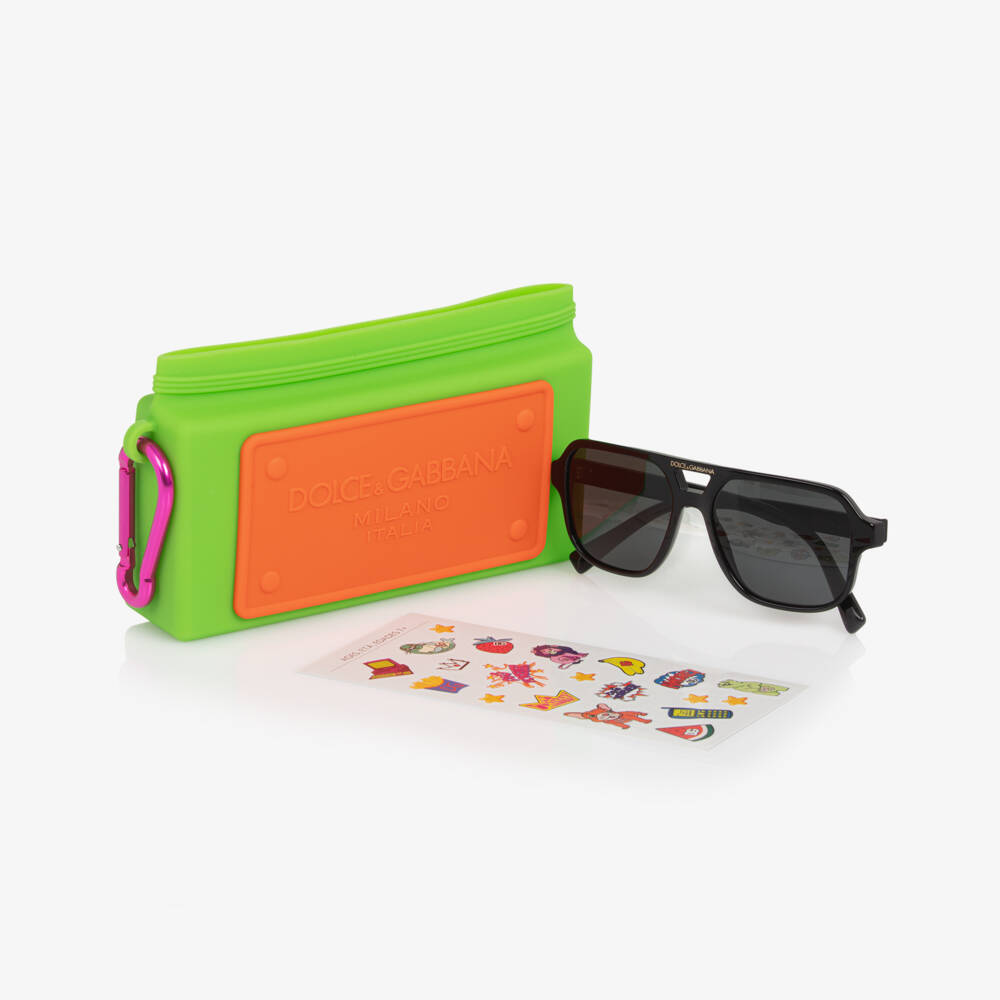 Dolce & Gabbana-Black Tinted Logo Sunglasses | Childrensalon