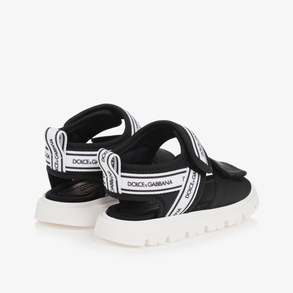 Dolce & Gabbana-Black Velcro Baby Sandals | Childrensalon