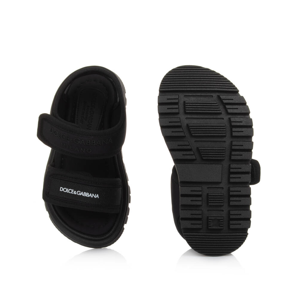 Dolce & Gabbana-صندل بشريط لاصق لون أسود للأطفال | Childrensalon