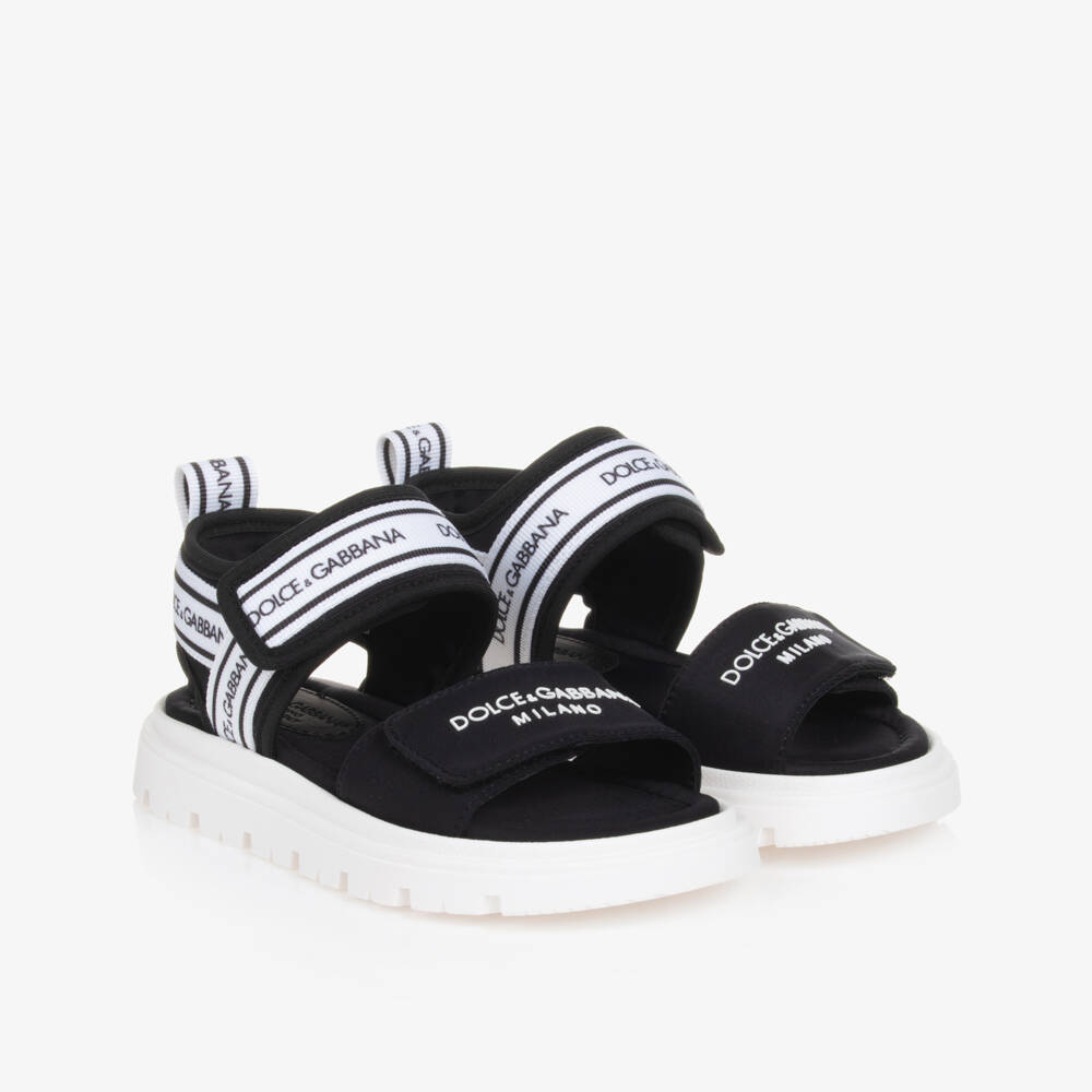 Dolce & Gabbana-Black Velcro Sandals | Childrensalon