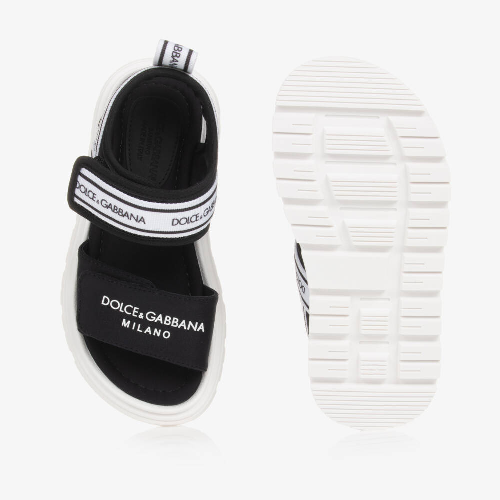 Dolce & Gabbana-Black Velcro Sandals | Childrensalon