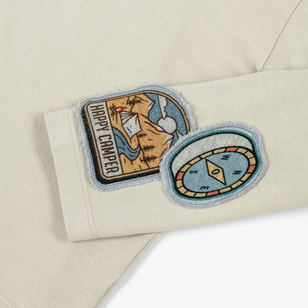 Dolce & Gabbana-قميص بشعار بوصلة قطن لون بيج للأولاد | Childrensalon